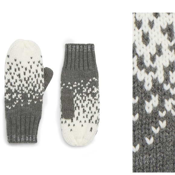 Zella Grey Light Heather One Size Snowcap Mittens. - Picture 1 of 4